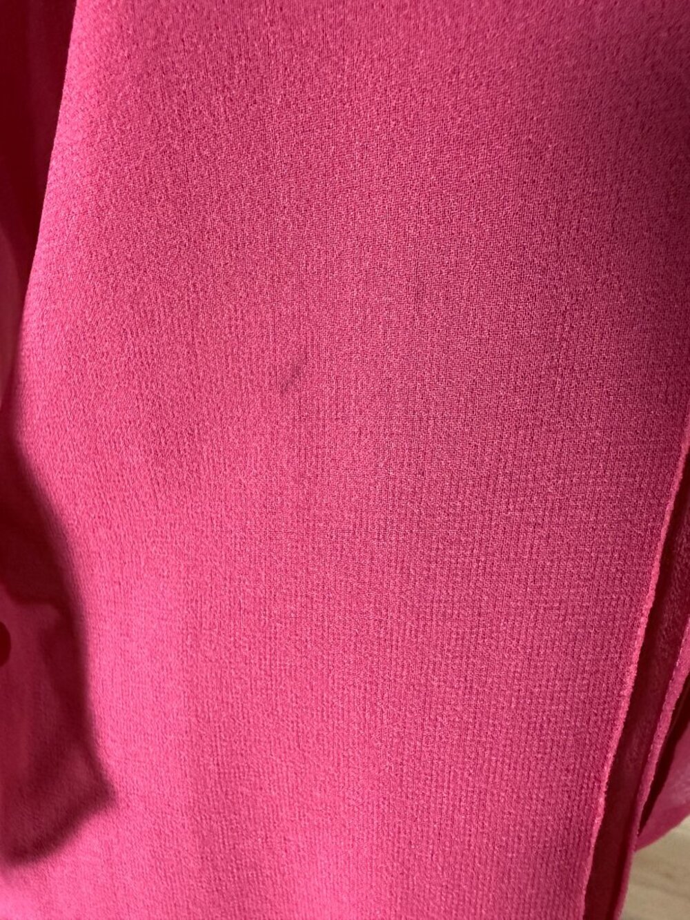 Max Studio Raspberry Silk Pintuck Ruffle Collar Button Down Blouse | S - Picture 8 of 8